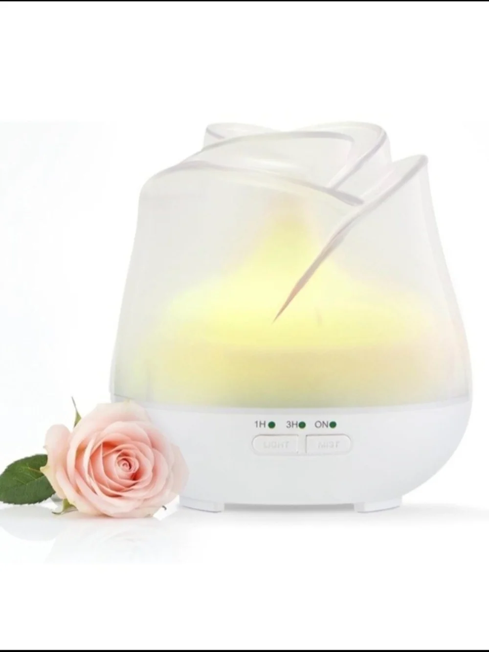 Earnest Living Rose Ultrasonic Essential Oil Diffuser + Essential Oils Bundle